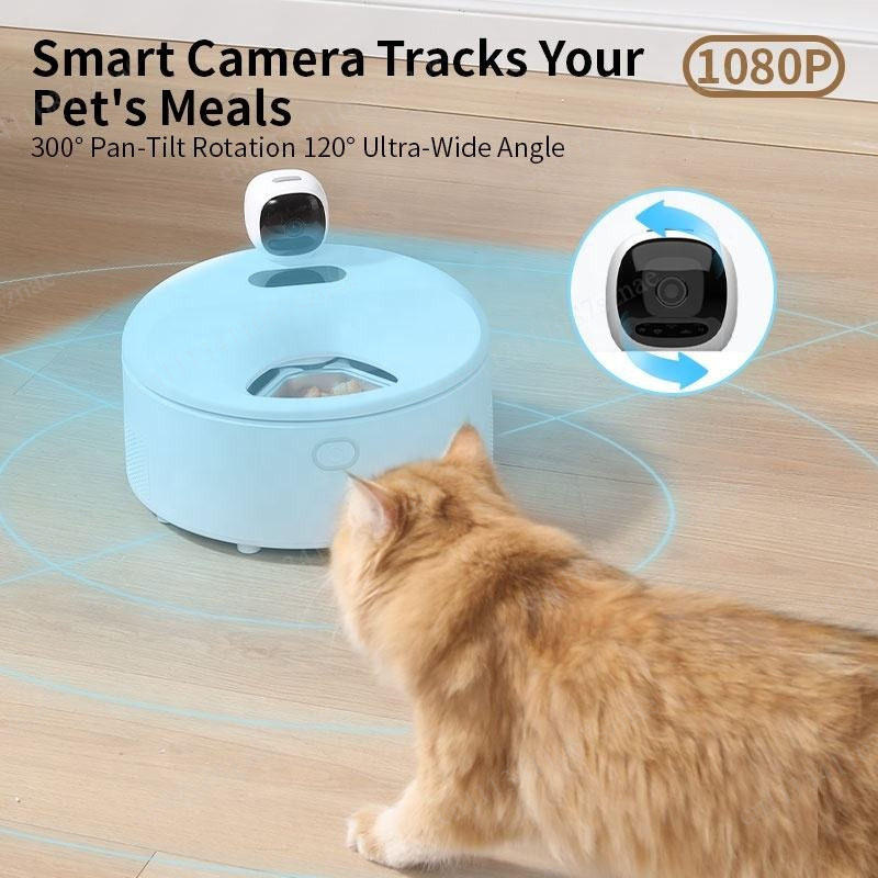 Wet Food Automatic Pet Feeder Refrigerated - 自動給餌器、ウェットフードディスペンサー、コードレスタイマー付き、ペット用、保冷剤付き、自動給餌、ワイヤレス、箱入り。