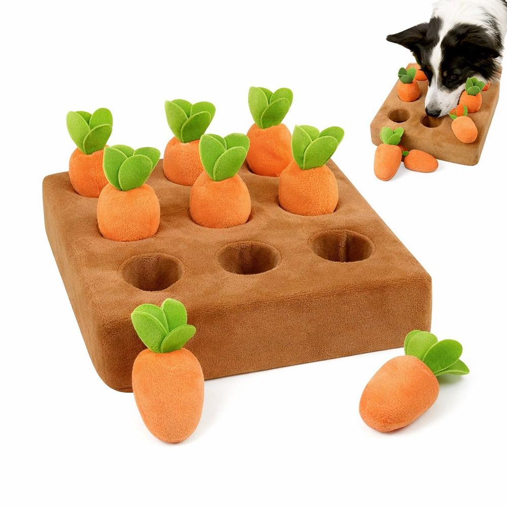 Snuffle Mat For Dogs Foraging Mental - ストレス解消に役立つ、取り外し可能な人参が入ったおもちゃマット。知的好奇心を刺激し、ゆっくりと食べさせるための、犬用のインタラクティブな食事おもちゃ。