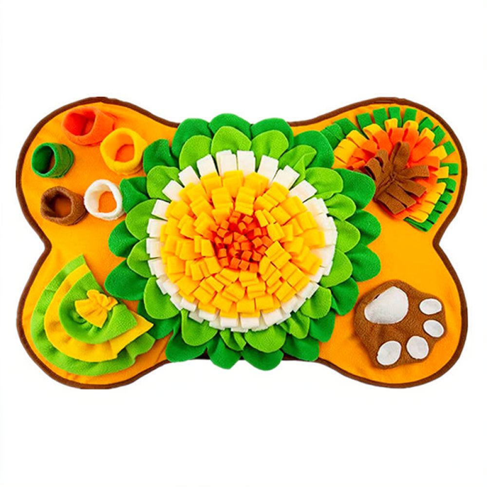 Dog Slow Feeder Puzzle Toy Interactive - 犬用嗅ぎマット、骨の形をしたデザイン、ペット用知育玩具、インタラクティブなトレーニング用ブランケット、食事のペースを調整する機能付き、行動矯正に役立つ。