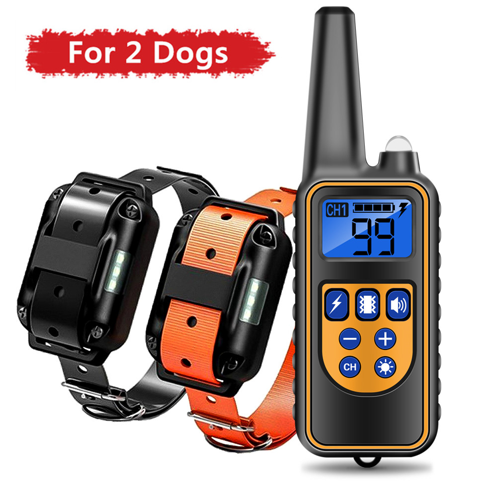 Dog Training Collar Remote 1000M Beep - 1000 メートル電気犬の訓練首輪リモコン抗吠え首輪防水ペット行動トレーナー振動衝撃ビープ音