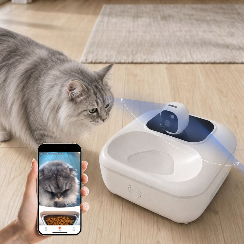 Wet Food Automatic Pet Feeder Refrigerated - インテリジェントなウェットフードフィーダー。新タイプのタイマー付き定量式、一定温度で保存するペット用冷蔵庫。猫や犬用の自動給餌器。