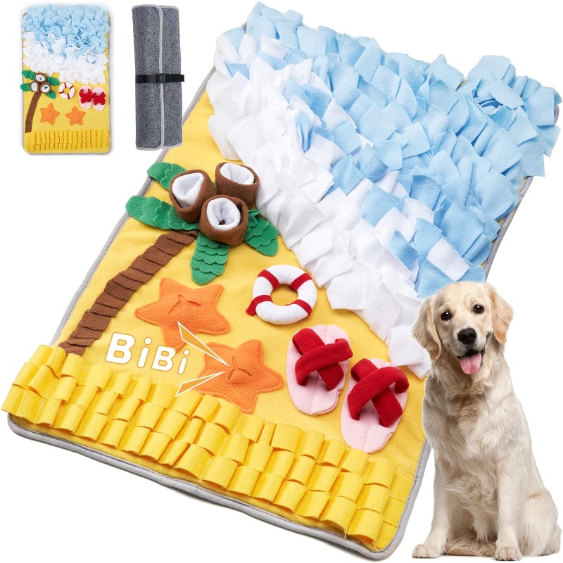 Snuffle Mat For Dogs Foraging Mental - 犬用スナッフルマット インタラクティブ犬のおもちゃ オーシャンビーチ スニッフ採餌マット ペット用フィードゲーム 退屈
