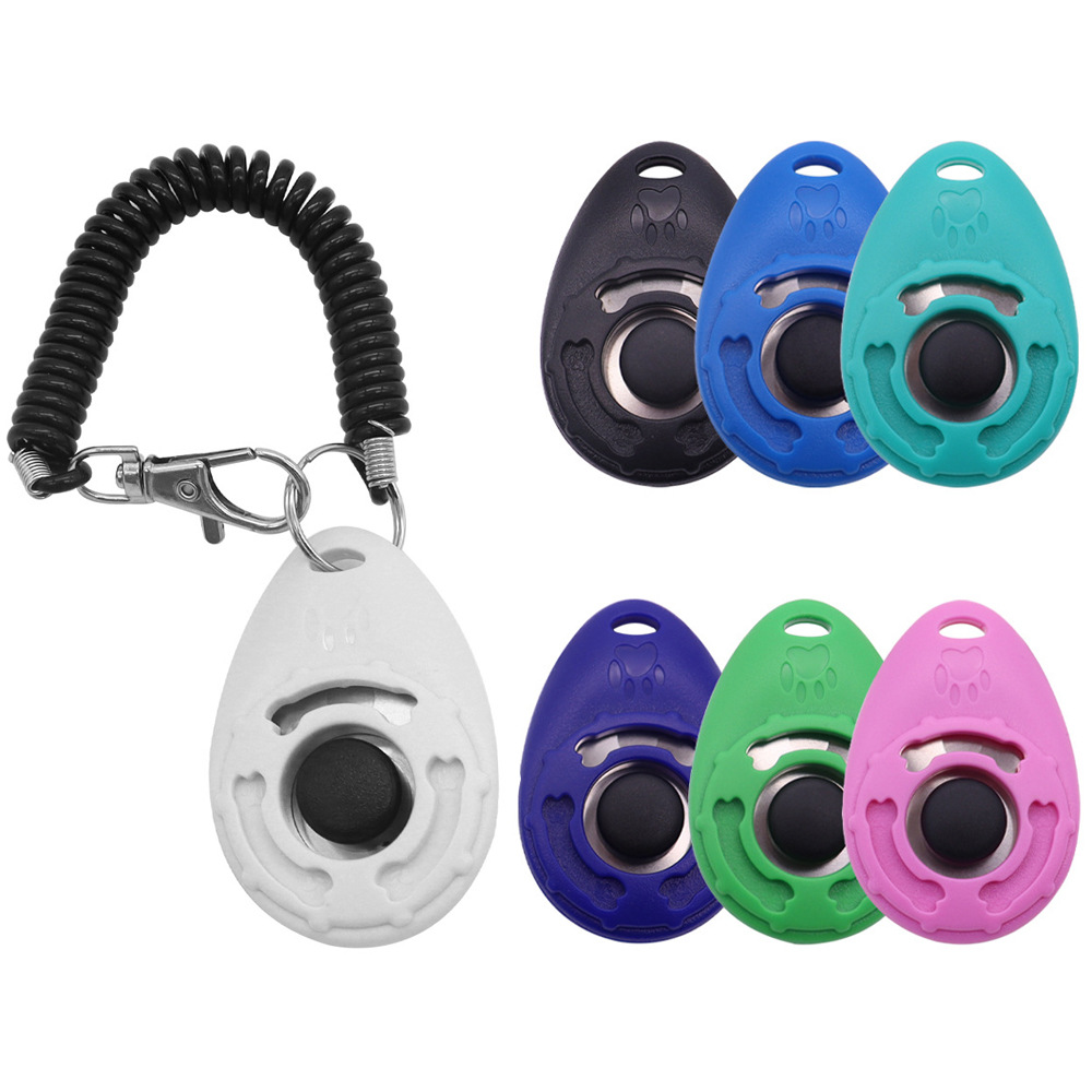 Dog Clicker Training With Wrist Strap - 犬用トレーニングクリッカー ペット用猫犬クリッカートレーナー 各種スタイル調整可能リストストラップ サウンドキーチェーン 犬用撃退器 ペット用品