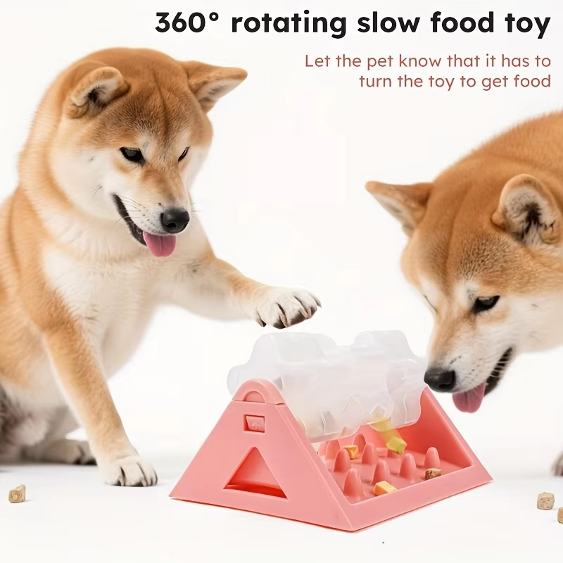 Dog Slow Feeder Puzzle Toy Interactive - インタラクティブな犬用おやつディスペンサーおもちゃ、パズル型スローフィーダー、量り spre らにできる餌入れ、耐久性のあるPP製犬用おもちゃ