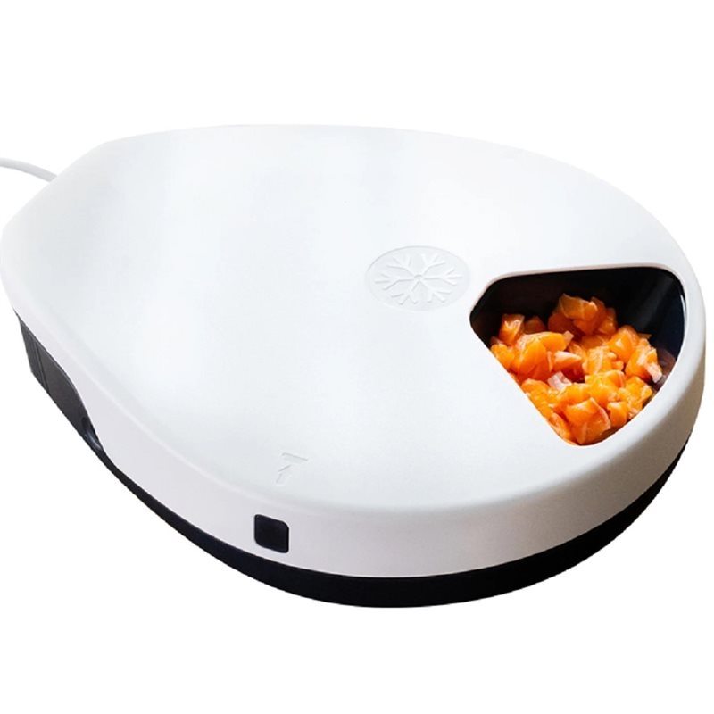 Wet Food Automatic Pet Feeder Refrigerated - ABKS-自動ペットフィーダー（ウェットフード用）冷却半導体冷凍機能付き、食品を12時間新鮮に保ちます。タイマー付きディスペンサー、USプラグ。
