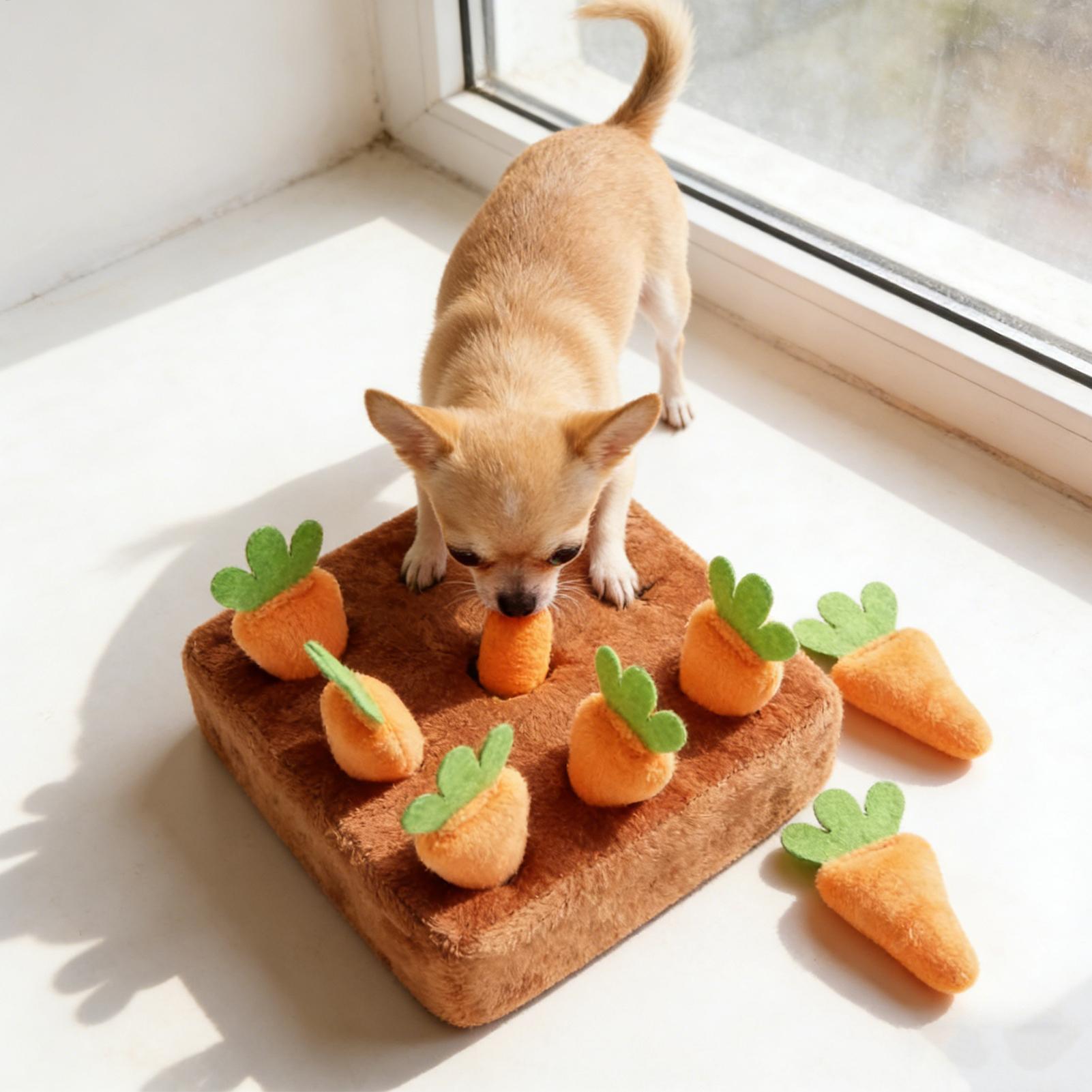 Snuffle Mat For Dogs Foraging Mental - 犬用スナッフルマット インタラクティブおもちゃ ニンジン付き 探知マット 精神運動用 暇つぶし用