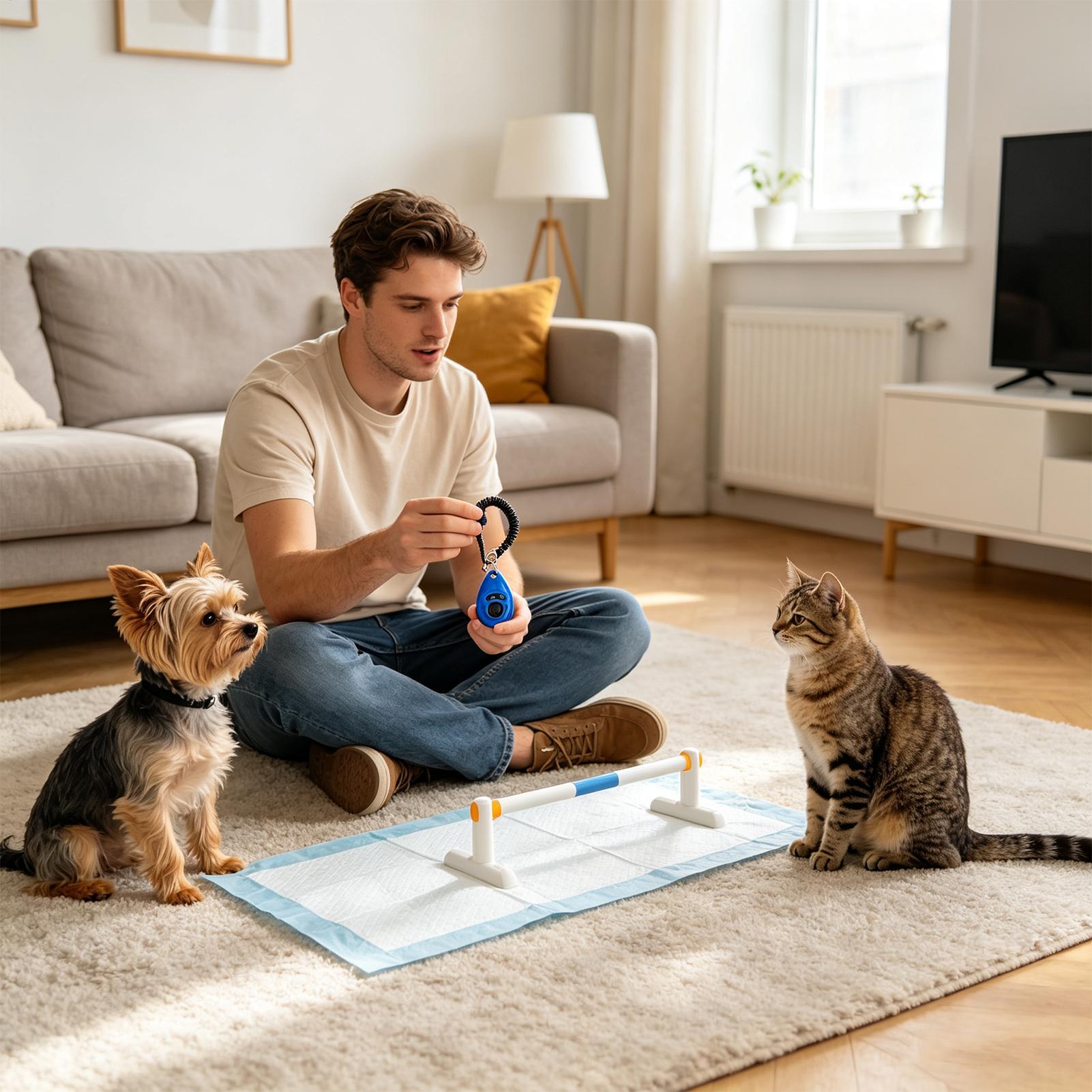Dog Clicker Training With Wrist Strap - ペットトレーニングクリッカー ペット行動指導装置 リストストラップ付き ハンズフリー犬用トレーニングクリッカー トイレ用 咀嚼用