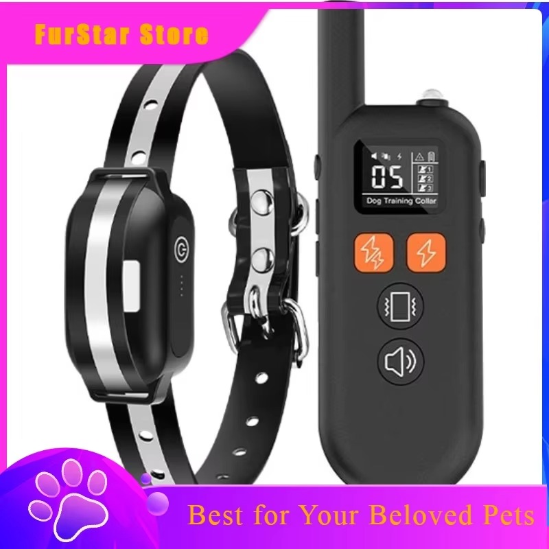 Dog Training Collar Remote 1000M Beep - FurStarDog トレーニングショックカラー リモートトレーニングモード付き ビープ音、振動、ショック機能 最大1000mのリモート範囲 防雨仕様