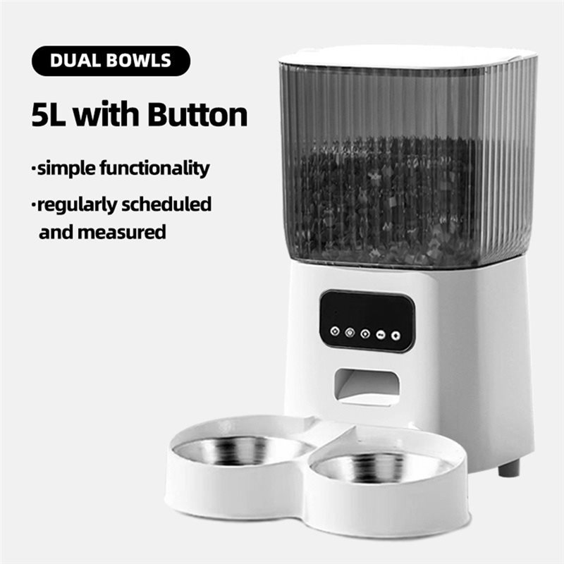 自動ペットフィーダー 5L デュアルボウル パワーペット給餌 - Automatic Pet Feeder Dual Bowl Stainless のレビューと価格