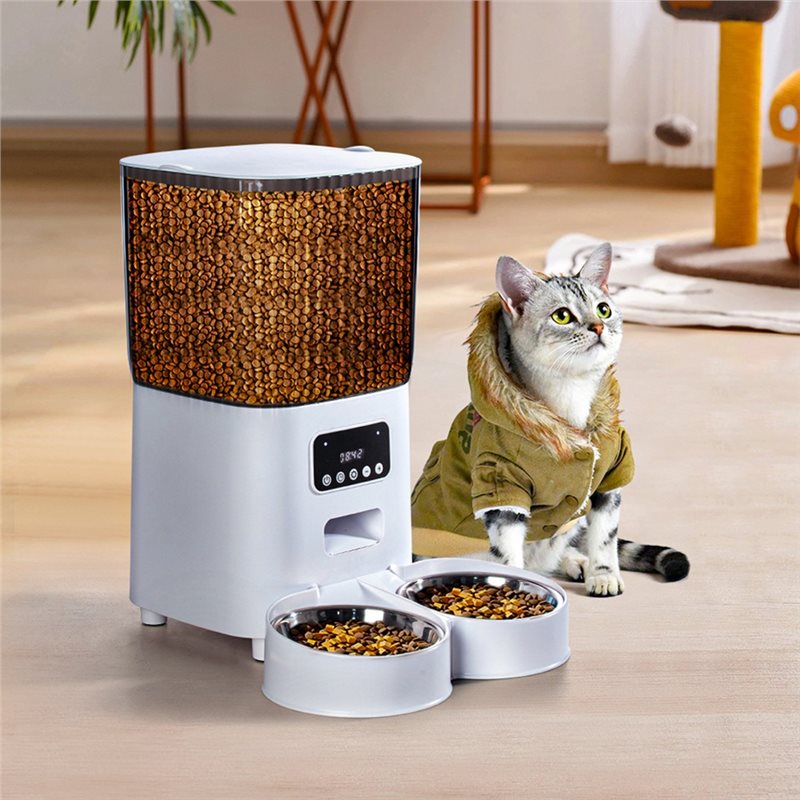自動ペットフィーダー 5L デュアルボウル パワーペット給餌 - Automatic Pet Feeder Dual Bowl Stainless のレビューと価格