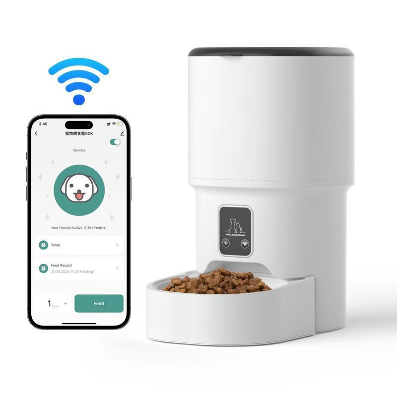 4L自動給餌器 WiFiスマートペットフィーダー 犬猫用 イ - Timed Cat Dog Food Dispenser 4L のレビューと価格