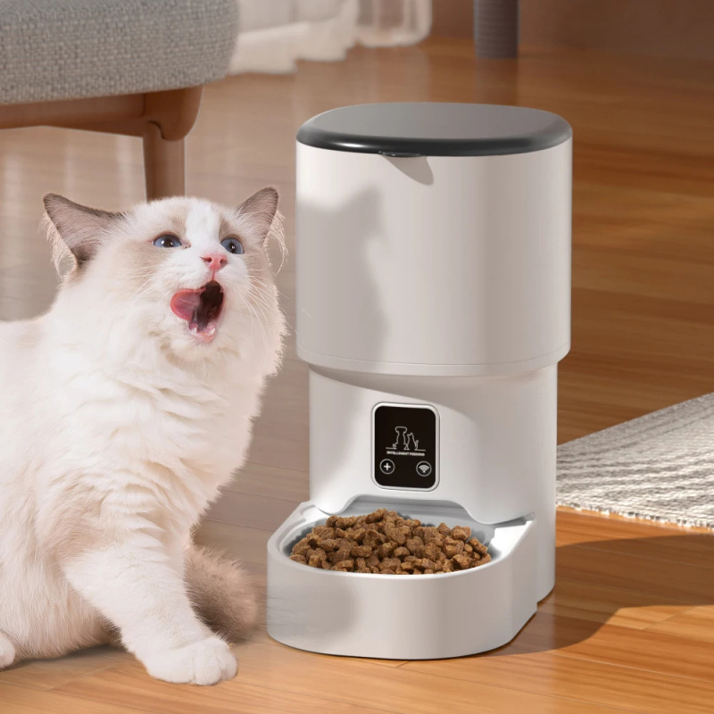 4L自動給餌器 WiFiスマートペットフィーダー 犬猫用 イ - Timed Cat Dog Food Dispenser 4L のレビューと価格
