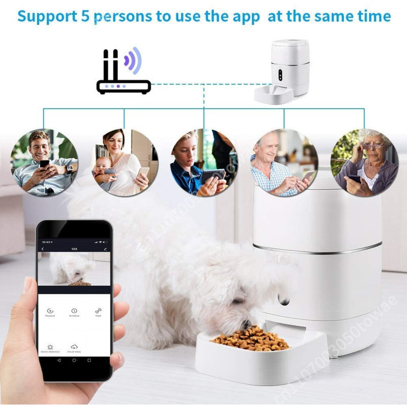 1080Pカメラ搭載TuyaスマートWiFi自動ペットフィー - Smart Pet Feeder Camera 1080P Wifi のレビューと価格