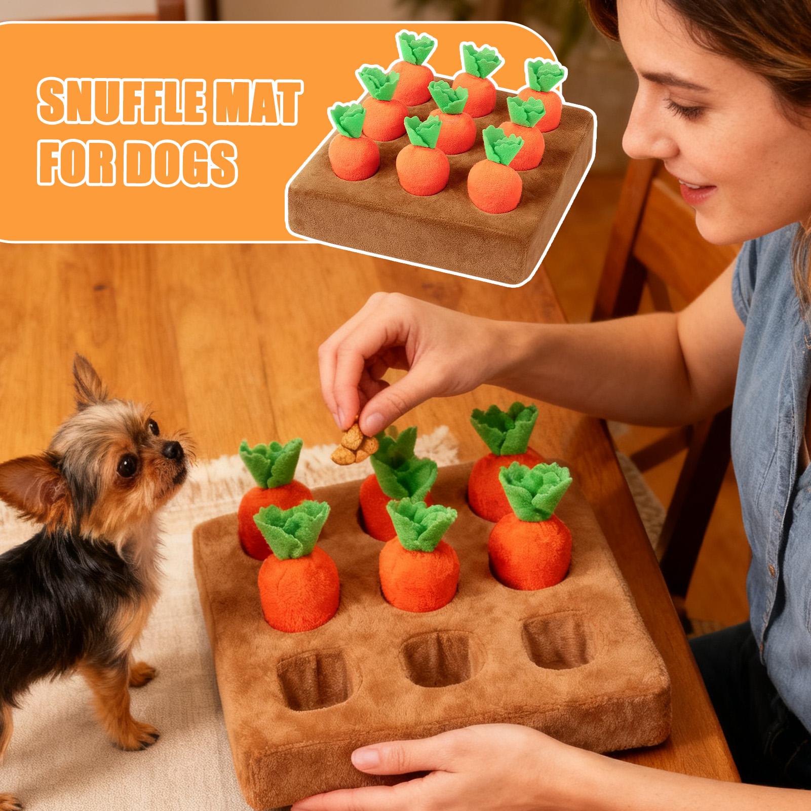ストレス解消に役立つ、取り外し可能な人参が入ったおもちゃマッ - Snuffle Mat For Dogs Foraging Mental のレビューと価格