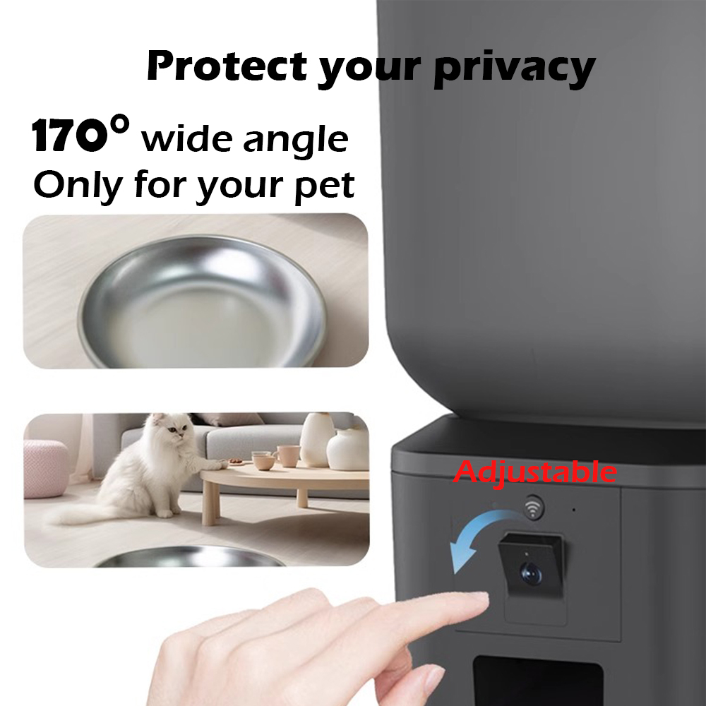 8L自動給餌器、1080Pカメラ付きビデオWiFi猫用フード - Smart Pet Feeder Camera 1080P Wifi のレビューと価格