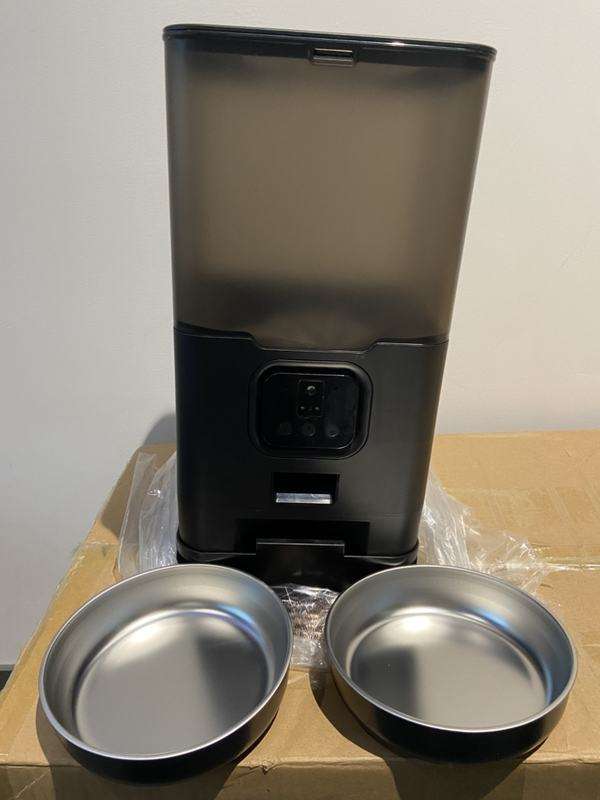 デュアルボウル6L自動給餌器 カメラ付きペットフードボウル  - Automatic Pet Feeder Dual Bowl Stainless のレビューと価格