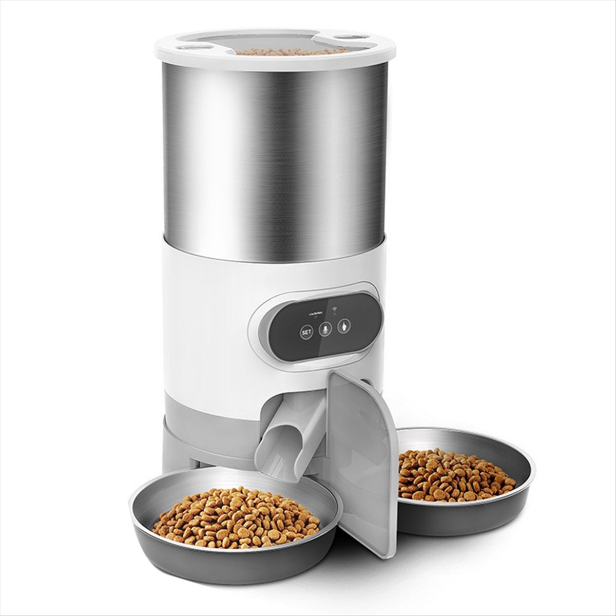 2026年トレンド 4.5L自動給餌器 スマートキャットドッ - Automatic Pet Feeder Dual Bowl Stainless のレビューと価格