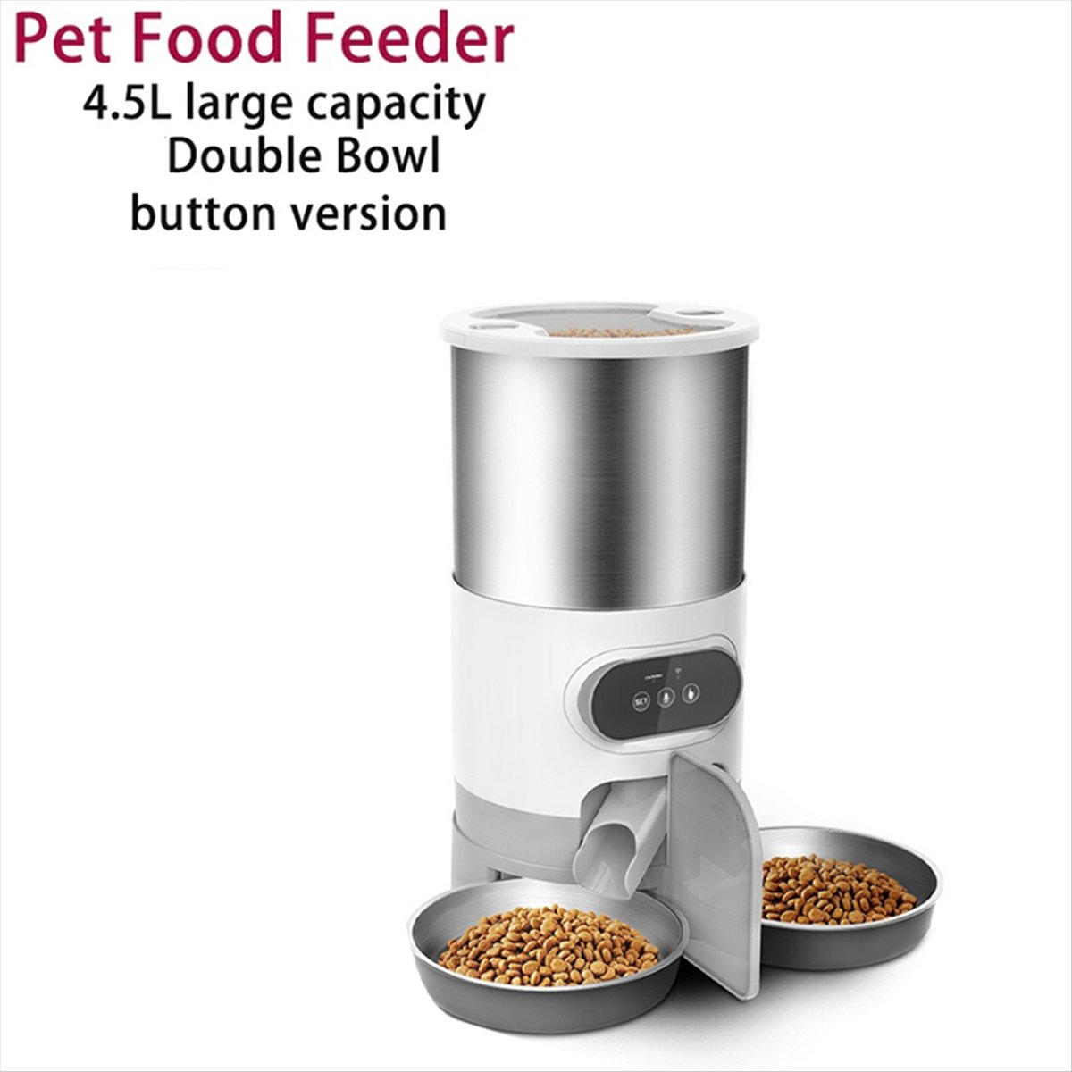 2026年トレンド 4.5L自動給餌器 スマートキャットドッ - Automatic Pet Feeder Dual Bowl Stainless のレビューと価格