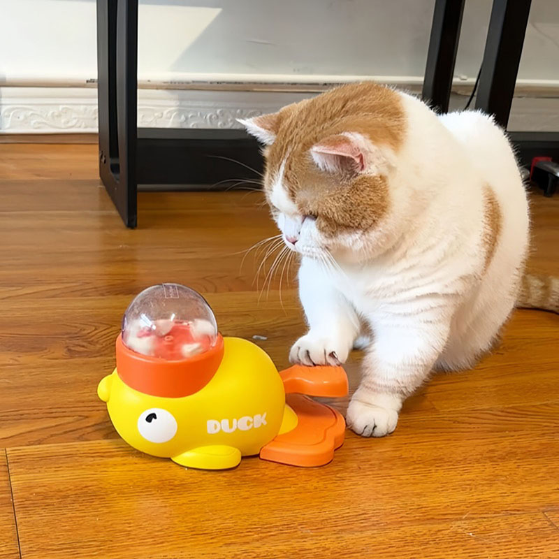 黄色いアヒル型のインタラクティブな猫用おやつディスペンサー、 - Dog Slow Feeder Puzzle Toy Interactive のレビューと価格