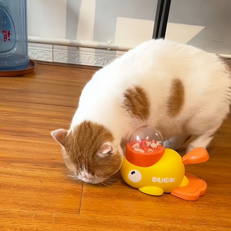 黄色いアヒル型のインタラクティブな猫用おやつディスペンサー、 - Dog Slow Feeder Puzzle Toy Interactive のレビューと価格