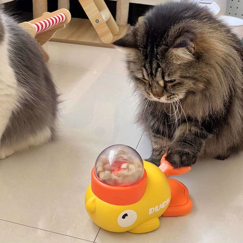 黄色いアヒル型のインタラクティブな猫用おやつディスペンサー、 - Dog Slow Feeder Puzzle Toy Interactive のレビューと価格