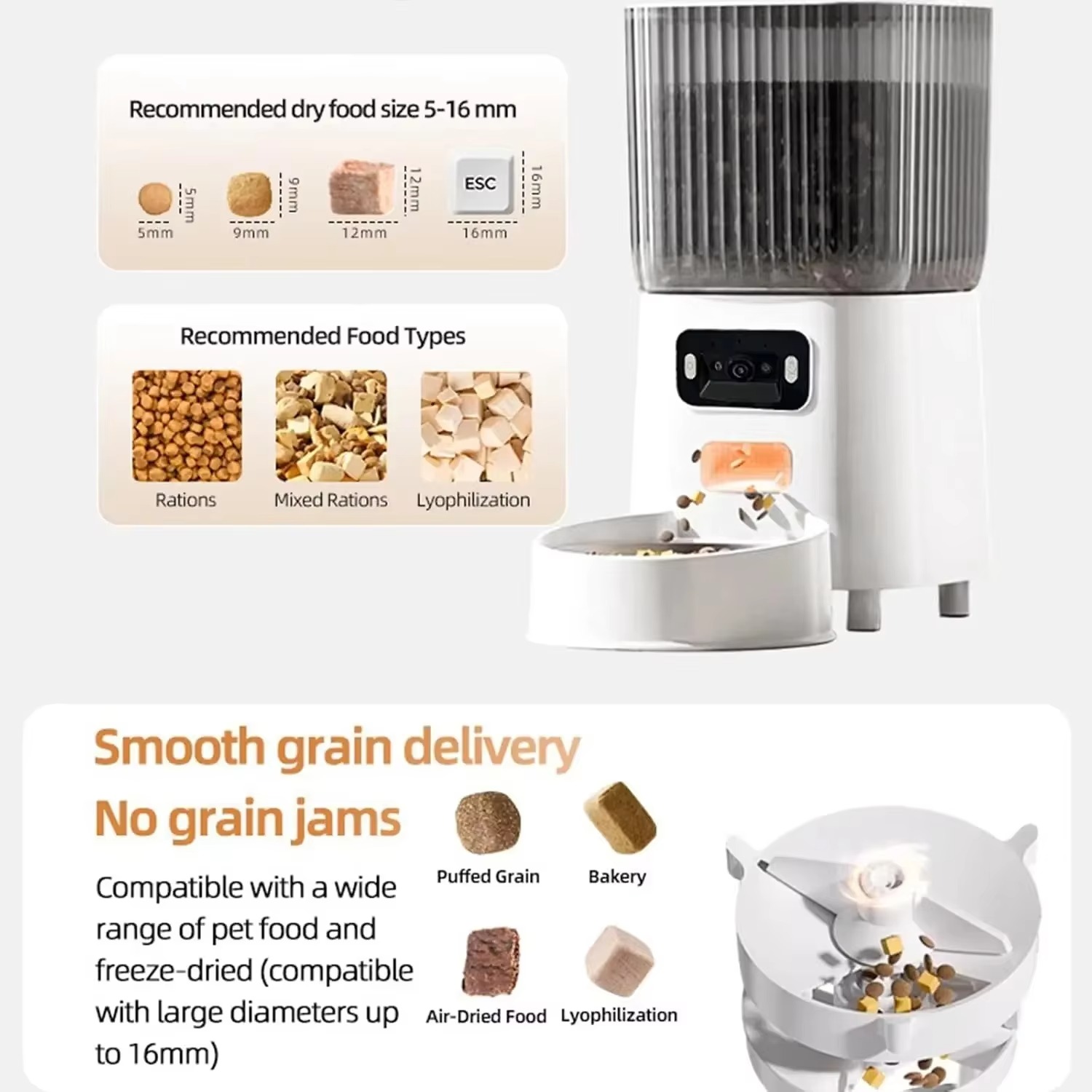 FurStar5L 自動猫用給餌器 1080Pカメラ付き、W - Smart Pet Feeder Camera 1080P Wifi のレビューと価格
