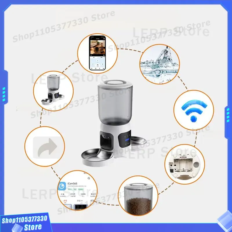 スマートWiFiペットフィーダー 自動給餌器 デュアルHDカ - Automatic Pet Feeder Dual Bowl Stainless のレビューと価格
