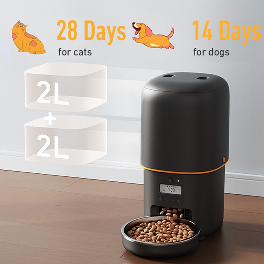 NITYERS 4L 自動猫用フィーダー、キー制御付きスマー - Timed Cat Dog Food Dispenser 4L のレビューと価格