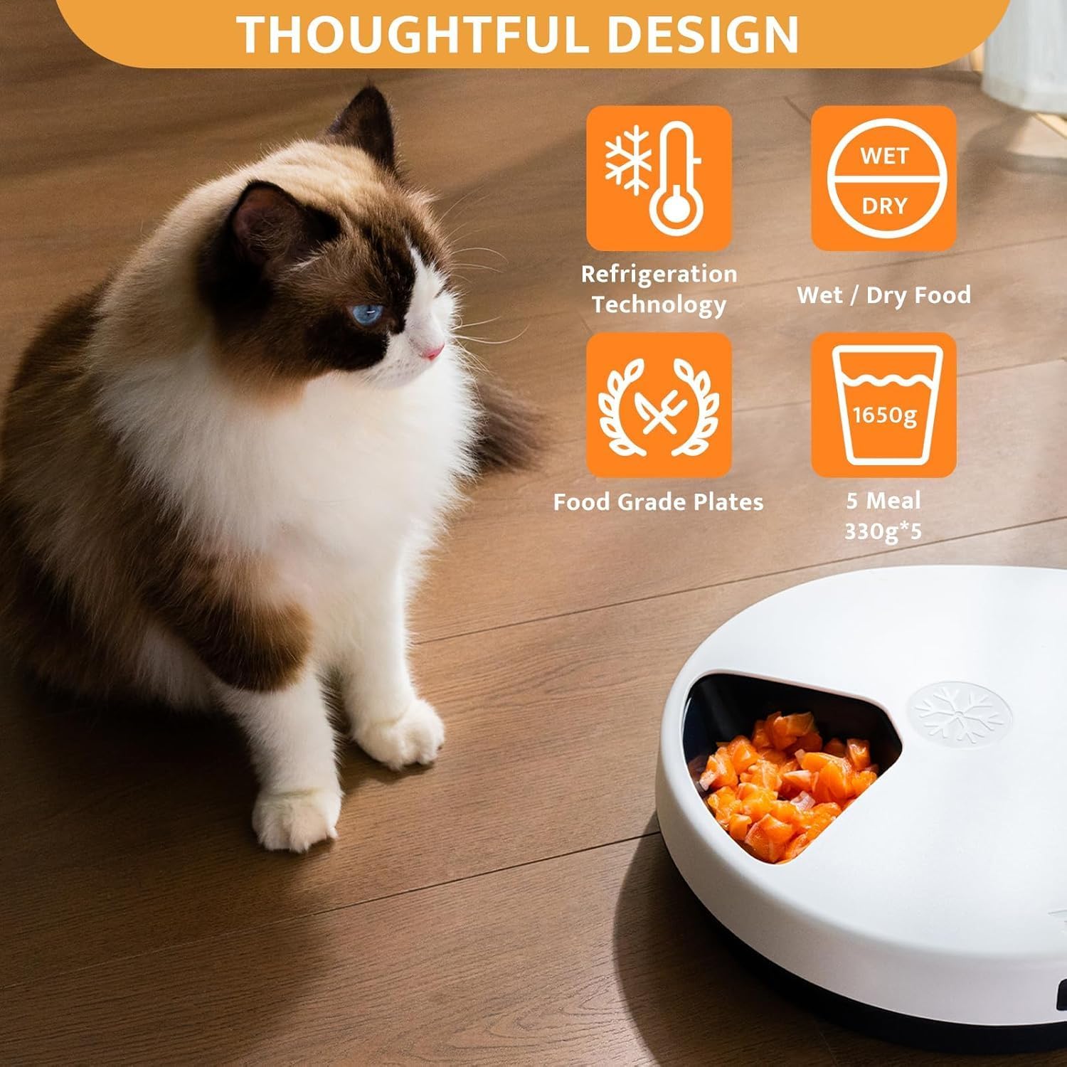 冷却機能付き、半導体冷却方式、タイマー機能搭載の自動給餌器。 - Wet Food Automatic Pet Feeder Refrigerated のレビューと価格