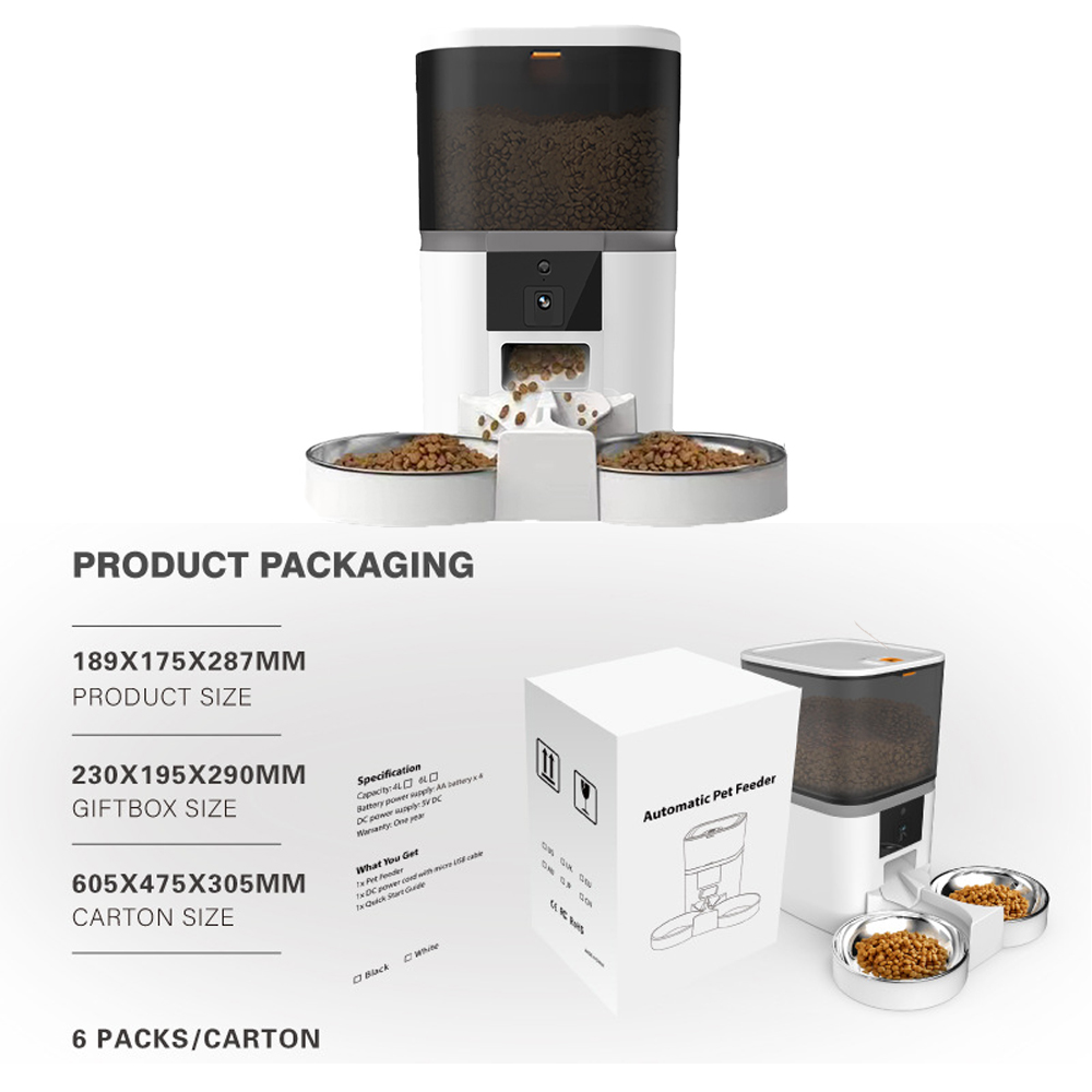 自動ペットフィーダー,ダブルミールカメラ,アプリ,猫と犬用, - Timed Cat Dog Food Dispenser 4L のレビューと価格