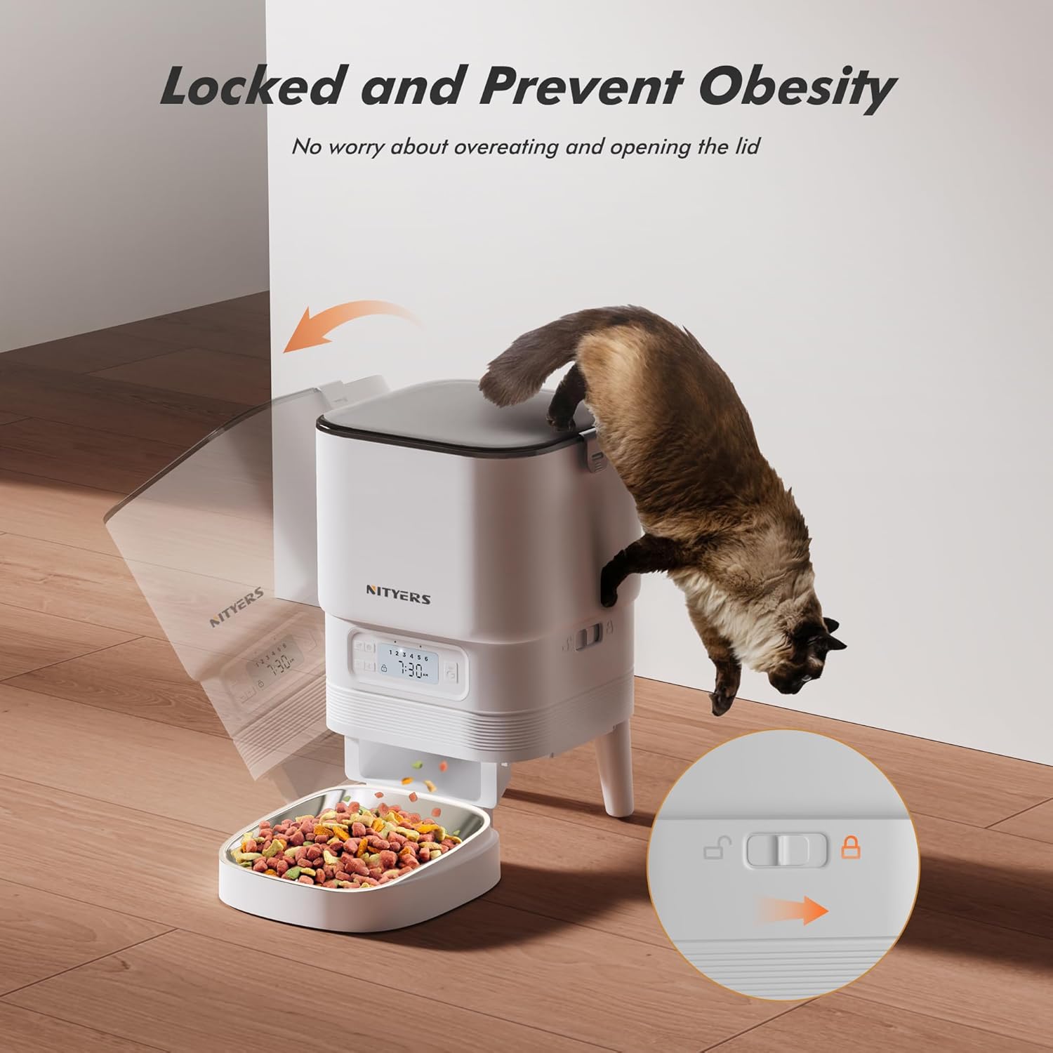 NITYERS 4.5L 自動給餌器（猫用）、タイマー付き犬 - Automatic Pet Feeder Dual Bowl Stainless のレビューと価格