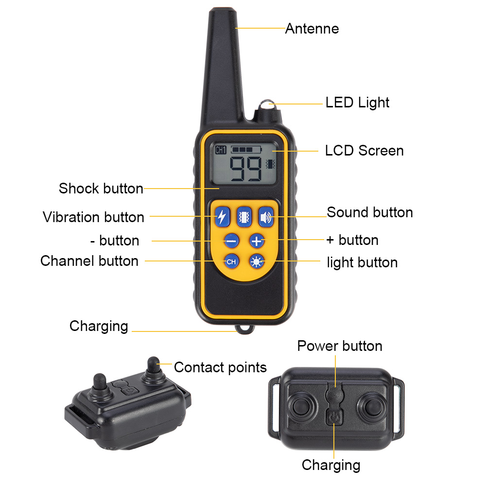 1000 メートル抗樹皮首輪犬用電気首輪リモコン犬の訓練首輪 - Dog Training Collar Remote 1000M Beep のレビューと価格