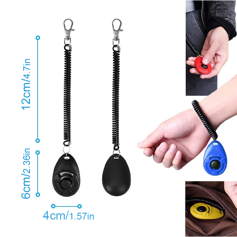 犬の訓練用クリッカー、ペットの猫や犬用クリックトレーナー、猫 - Dog Clicker Training With Wrist Strap のレビューと価格
