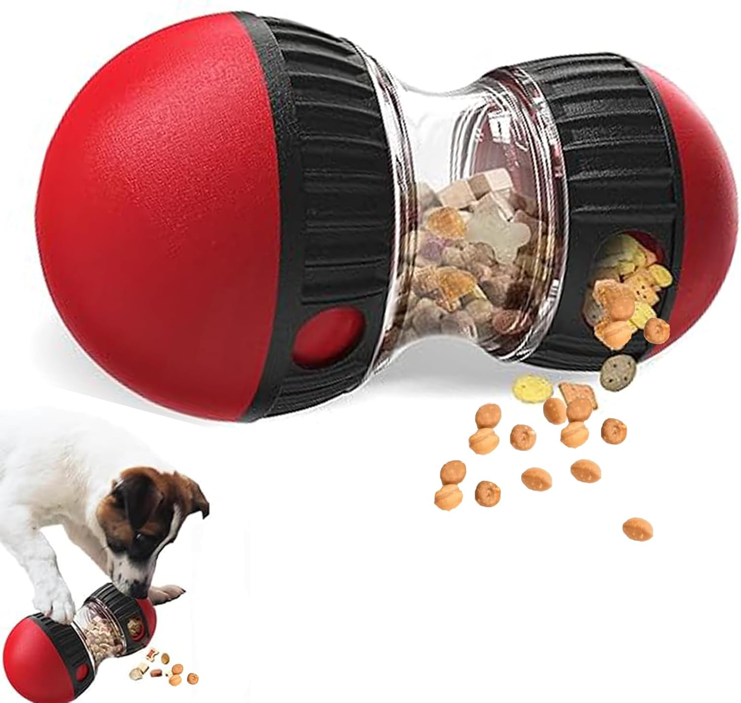 犬用おもちゃ＆調整可能なスローフィーダーボール - 犬用パズ - Dog Slow Feeder Puzzle Toy Interactive のレビューと価格