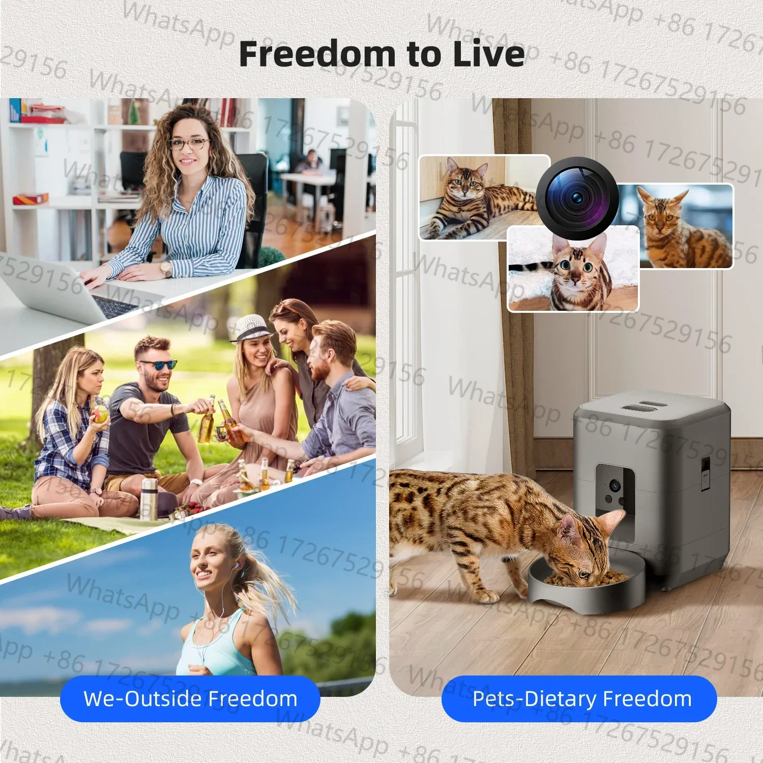 2Lスマートペットフィーダー、猫用自動給餌器、Wi-Fi＆1 - Smart Pet Feeder Camera 1080P Wifi のレビューと価格