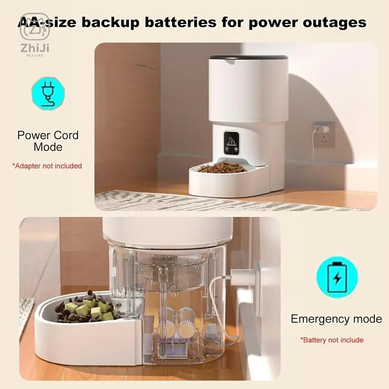 WiFi自動給餌器 4L 2.4G タイマー式 多機能スマー - Timed Cat Dog Food Dispenser 4L のレビューと価格
