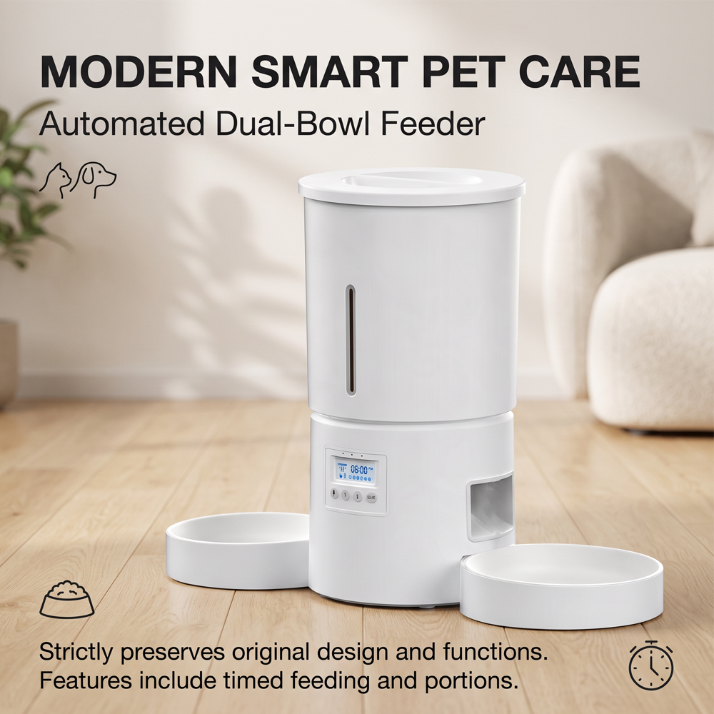 4L自動スマートペットフィーダー、猫と犬用の時間設定・定量給 - Timed Cat Dog Food Dispenser 4L のレビューと価格