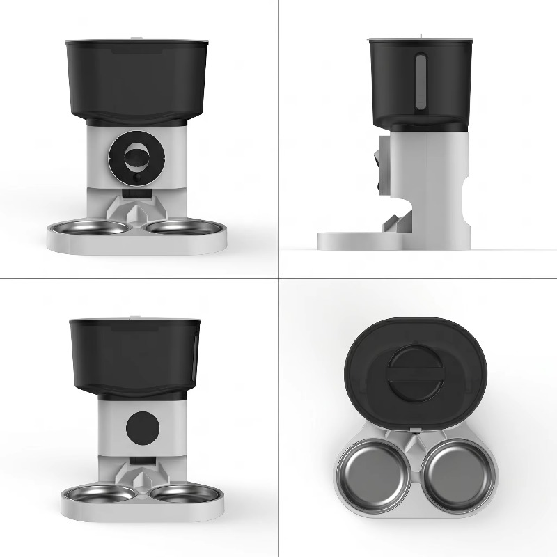 多色カスタムスマートペットフィーダー 7L 大容量 HDカメ - Automatic Pet Feeder Dual Bowl Stainless のレビューと価格