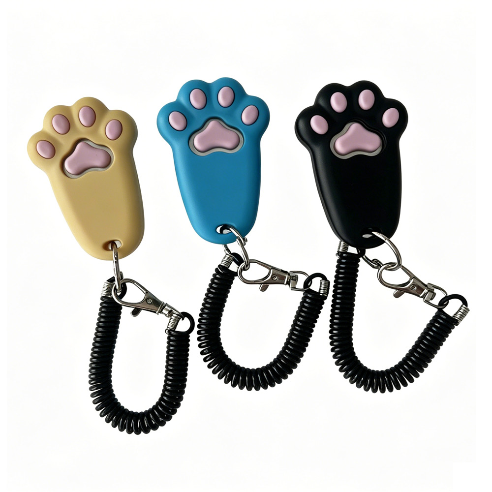 1個入り 肉球プリント付き犬用トレーニングクリッカー、スプリ - Dog Clicker Training With Wrist Strap のレビューと価格