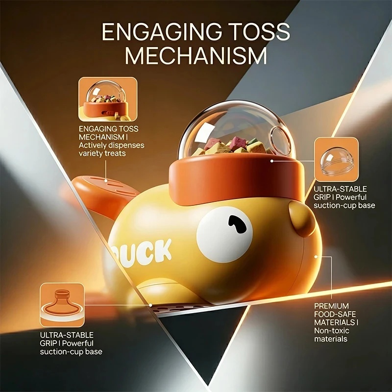 インタラクティブなイエローダック型犬用おやつフィーダーおもち - Dog Slow Feeder Puzzle Toy Interactive のレビューと価格
