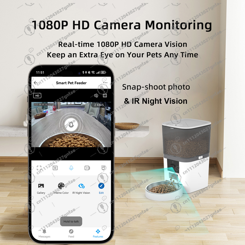 スマートWiFiステンレス製ボウル自動ペットフィーダー（猫・ - Smart Pet Feeder Camera 1080P Wifi のレビューと価格