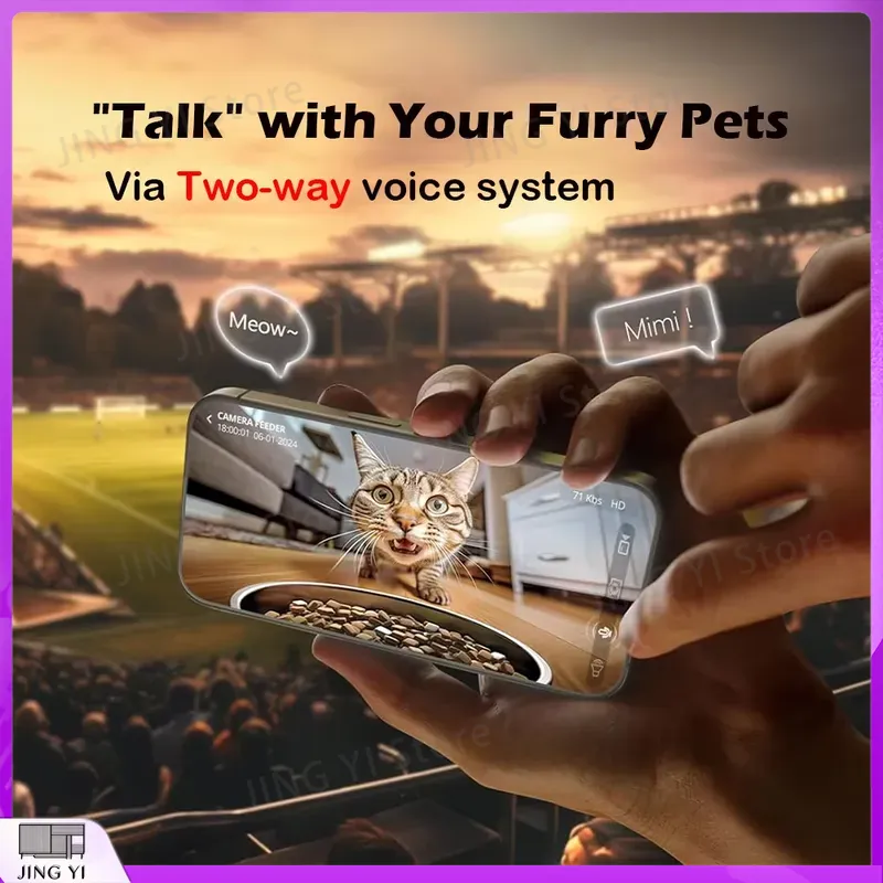 自動ペットフィーダー 1080P HDカメラ付き 5G Wi - Smart Pet Feeder Camera 1080P Wifi のレビューと価格