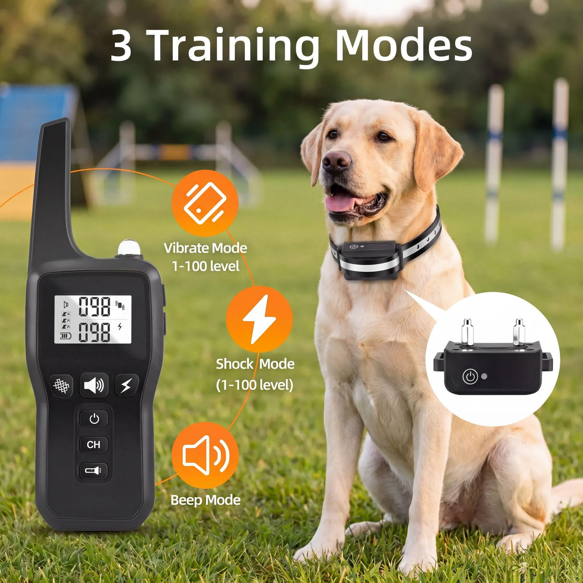 1000M犬用トレーニングカラーIPX7防水充電式電気ショッ - Dog Training Collar Remote 1000M Beep のレビューと価格