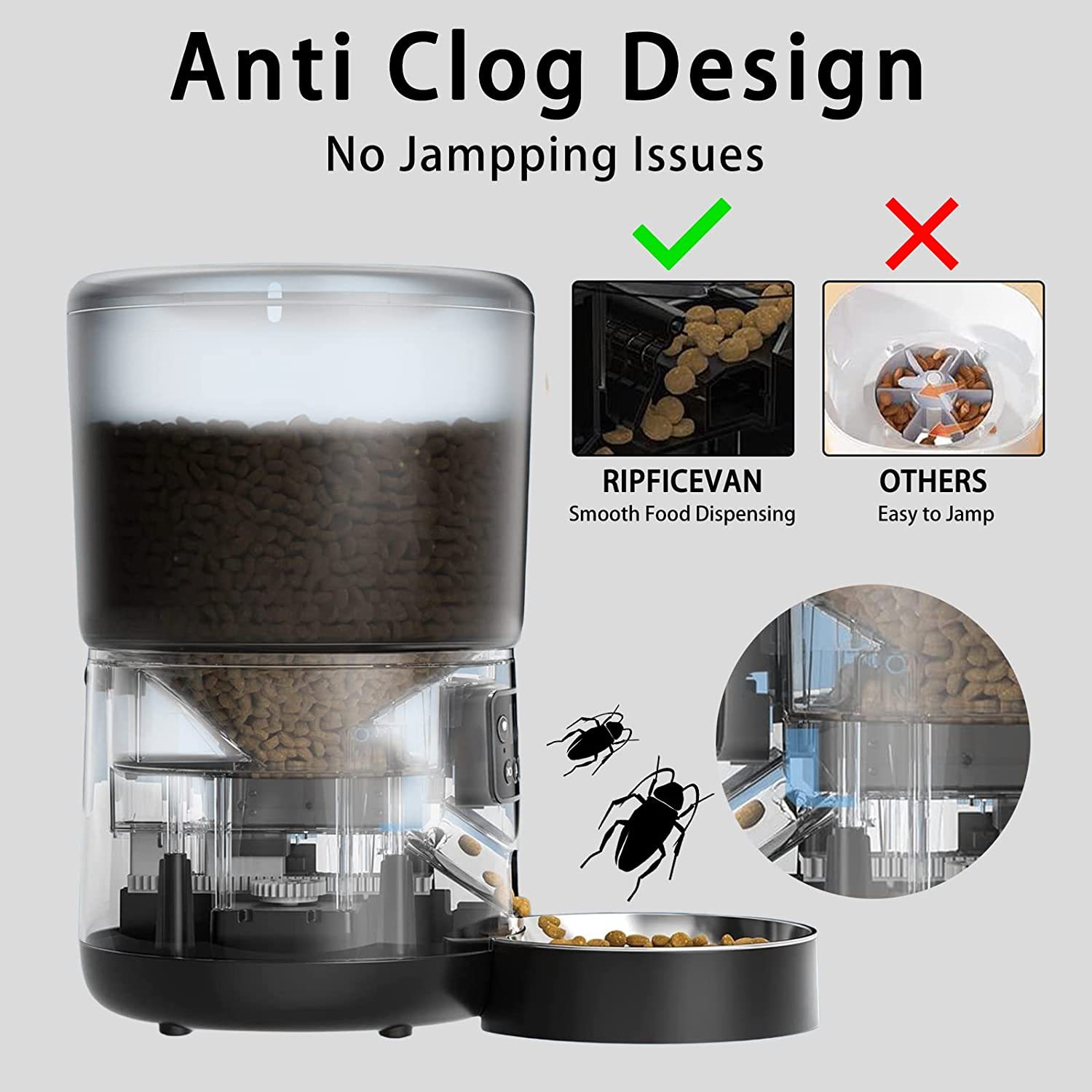 4L自動給餌器 WiFiアプリ遠隔操作スマートペットフィーダ - Timed Cat Dog Food Dispenser 4L のレビューと価格