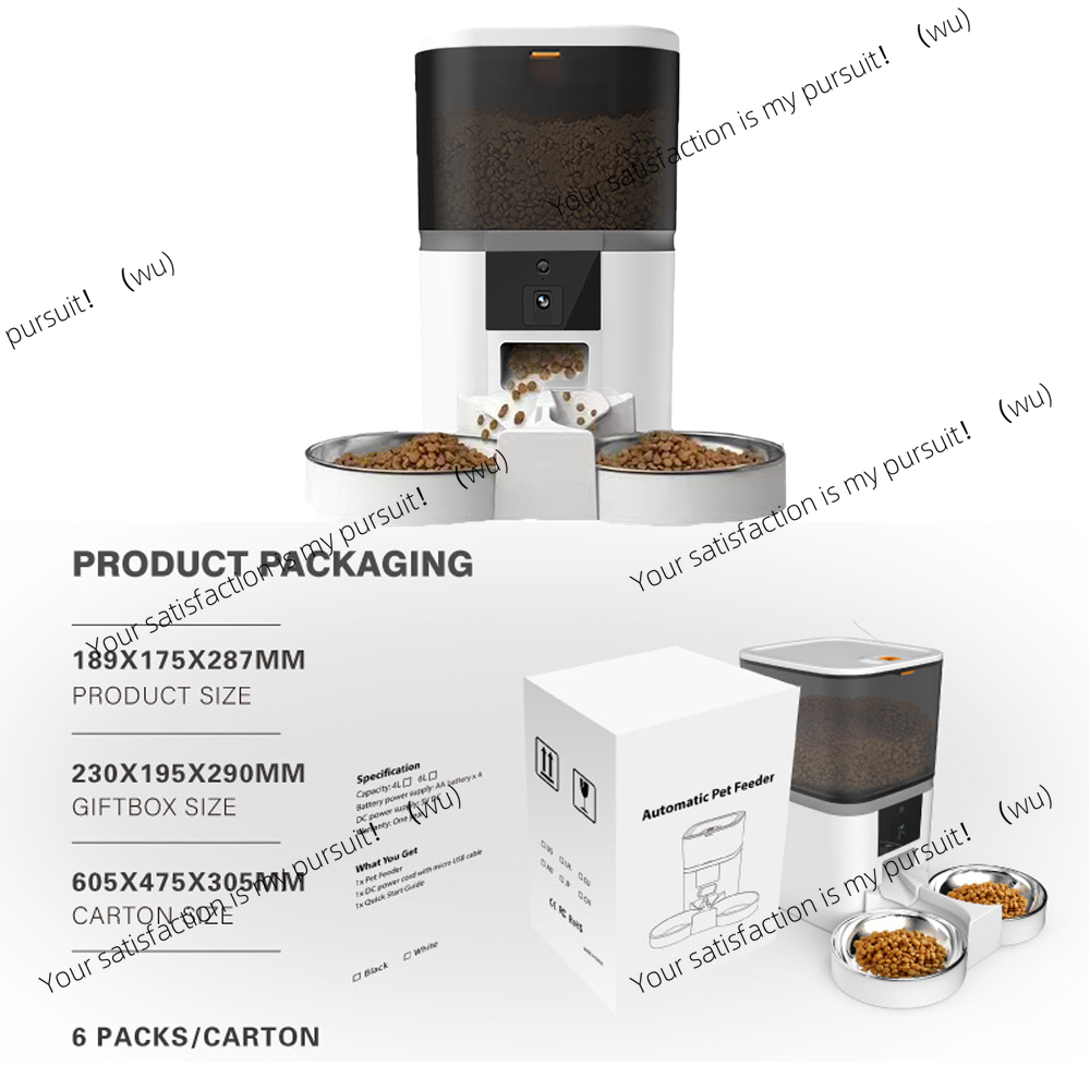 4Lダブルミールカメラアプリ自動ペットフィーダー、ペット猫犬 - Timed Cat Dog Food Dispenser 4L のレビューと価格