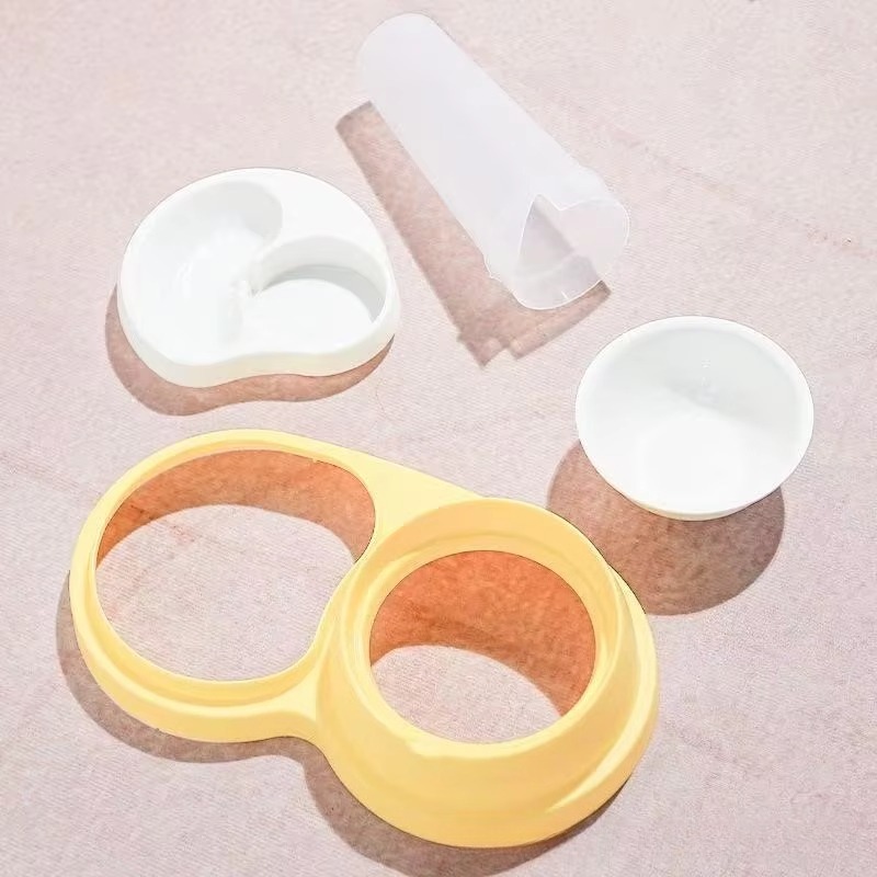 犬猫兼用 セラミック＆ステンレス製 自動ネック保護 転倒防止 - Automatic Pet Feeder Dual Bowl Stainless のレビューと価格