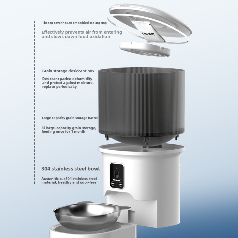 HDスマートペットフィーダー 4L 自動猫犬用フィーダー ア - Timed Cat Dog Food Dispenser 4L のレビューと価格