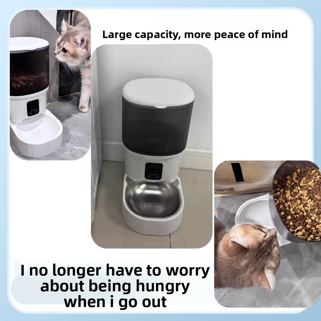 HDスマートペットフィーダー 4L 自動猫犬用フィーダー ア - Timed Cat Dog Food Dispenser 4L のレビューと価格