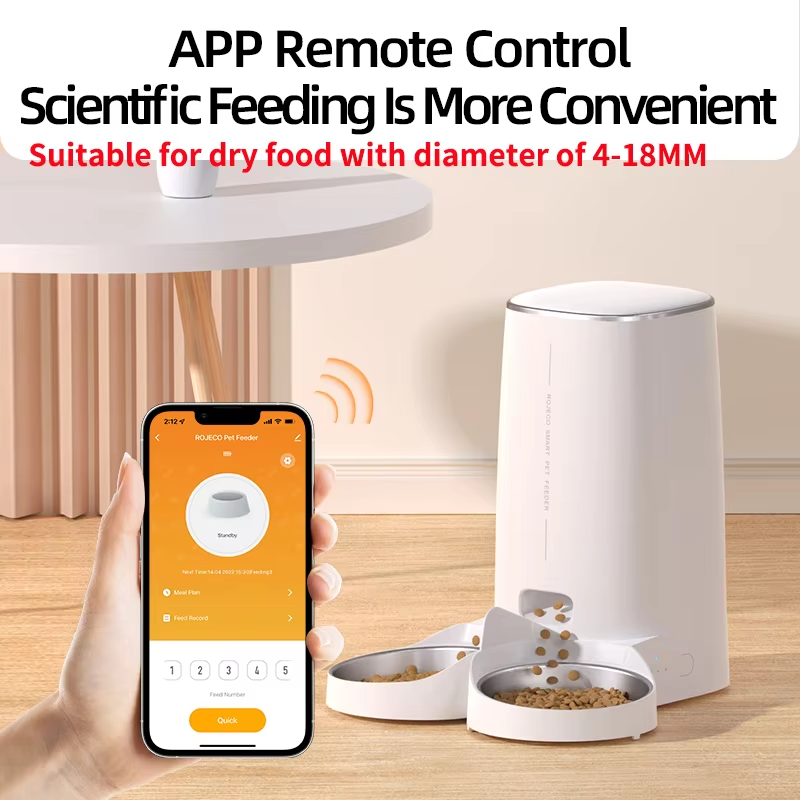 ROJECO 4L 自動給餌器 スマートWi-Fi対応 アプ - Timed Cat Dog Food Dispenser 4L のレビューと価格