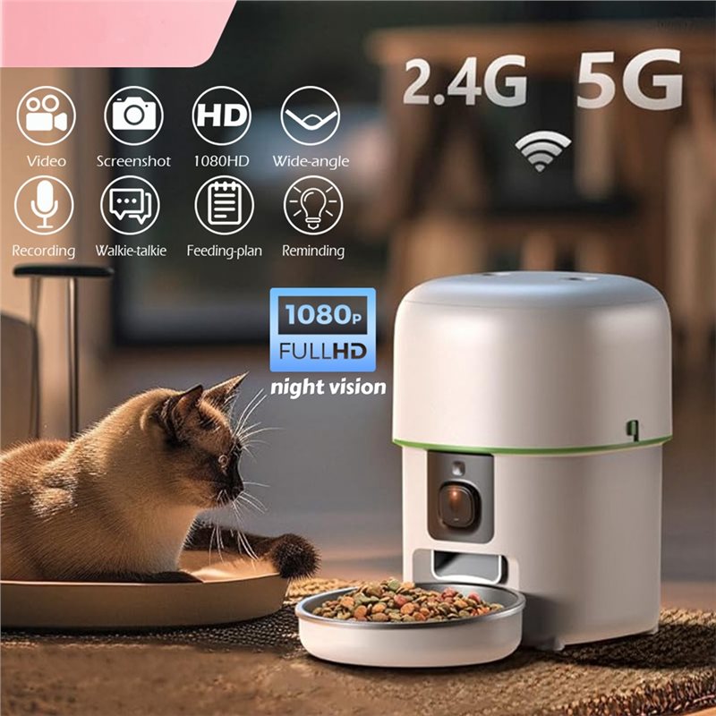 スマートペット猫フード自動給餌器 1080P HDカメラ搭載 - Smart Pet Feeder Camera 1080P Wifi のレビューと価格